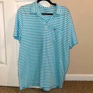 Mens Vineyard Vines Stripe Pima Cotton Polo Size M